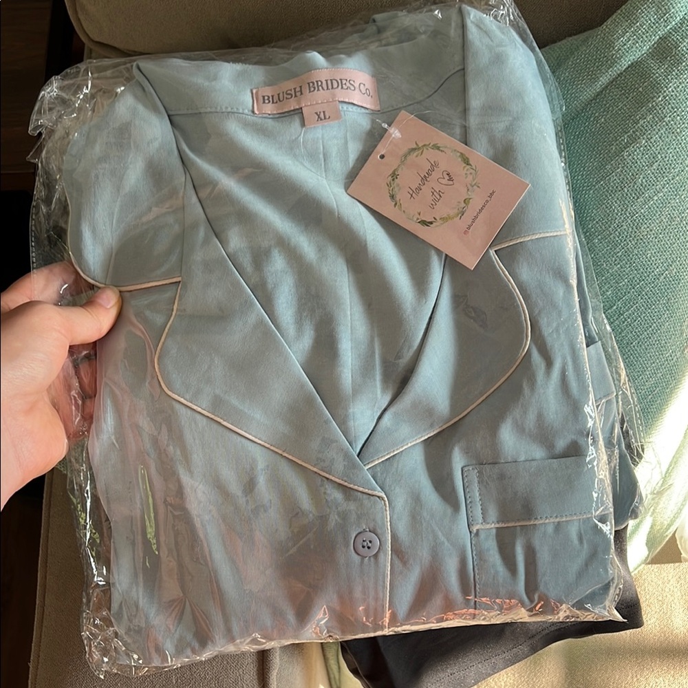 Dusty blue bridesmaid pjs